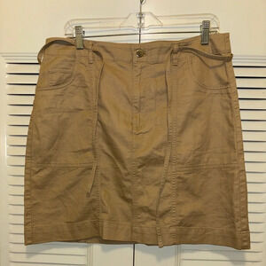 Loft Khaki Twill Tie Waist Pocket Skirt